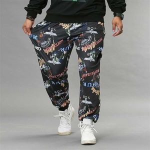 Hiphop Long Calças Homens Streetwear Solto Basculador Imprimir Sweatpants Gym Sport Pantalones Plus Size 6XL 7XL 8XL 211021