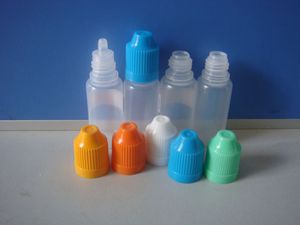 PE пластиковые бутылки-капельницы 5 мл, 10 мл, 15 мл, 20 мл, 30 мл, 50 мл с красочными крышками с защитой от детей, длинные тонкие наконечники для бутылок с жидкостью E