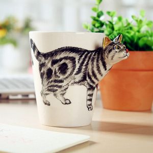 3D кофейные чашки, однотонные креативные чашки с животными, керамическая кружка, чашка Caneca, оригинальная с гарантией