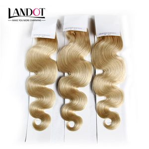 Brazilian Body Wave Virgin Hair Grade 8A Color #613 Bleach Blonde Human Hair Weave Bundles Remy Extensions 3/4Pcs Lot 12-30Inch Double Wefts
