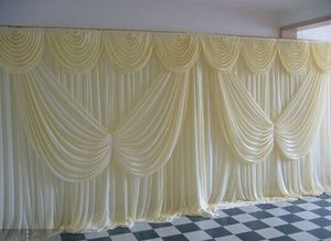 10ft 20ft cor branca de seda gelo com borboleta swag casamento cortina pano de fundo feito sob encomenda Colors274x