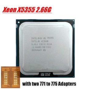 бесплатно 2 шт. адаптер для процессора Intel Xeon X5355 2.66 ГГц LGA771 8 МБ кэш-памяти L2 Quad Core серверный процессор