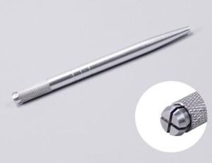 100pcs التي الألومنيوم الفضة المهنية دليل الوشم ماكياج القلم الدائم الوشم القلم 3D الحاجب التطريز MicroBlading القلم