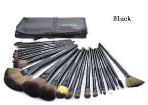 Profesyonel Makyaj Fırçalar Set 24 adet Taşınabilir Tam Kozmetik makyaj Fırçalar Aracı Vakfı Göz Farı Dudak fırçası ile Çanta Pembe Siyah ahşap