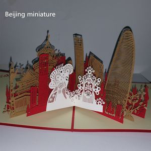3D Handmade Bookmade Bookmade Book Cutting Стереоскопическая поздравительная открытка складной Тип Уникальные творческие китайские этнические ремесленные карты подарки