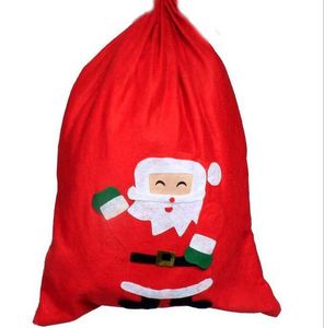Ücretsiz DHL santa çuval noel çorap Monogrammable Noel Baba İpli KıRMıZı Çanta, Monogramable Çuval Çanta şeker hediye çanta CB009P
