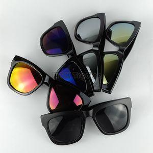 Fashion Big Frame Occhiali da sole Lenti a specchio colorate 5 colori Uomini e donne Occhiali da sole da spiaggia Protezione UV4000 20 pezzi / lotto