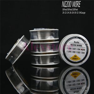 NI 200 Nikel Tel Ni200 Tel Isıtma Direnç Bobin Fitil 30 Feet Makara AWG 22 24 26 28 30 32 RDA Nichrome için Gösterge 80 DHL