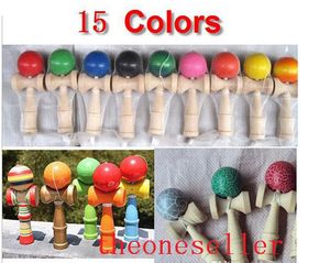 Freeshipping 15 цветов 19 см Kendama игрушка японский традиционный деревянный мяч игрушка образование подарки 200 шт. / лот Рождественский подарок