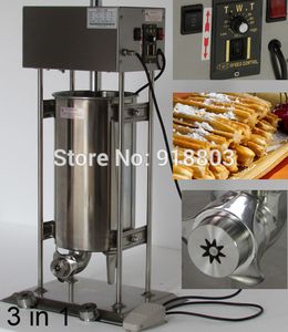 3 In 1 15L Elektrikli Otomatik İspanya Churros Makinesi + 6L Derin Fritöz + 700ml Churros Dolgu Makinesi