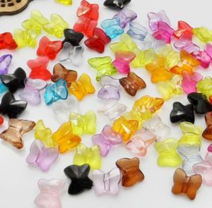 Free 1000Pcs Mixed Acrylic Butterfly Spacer Beads Loose Beads For Jewelry Making 10x9mm