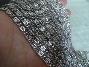 4.7mm genişliğinde toplu 5 metre / grup Gümüş ton Paslanmaz Çelik ataş zincir Link DIY takı bulma / Işaretleme Aksesuar moda