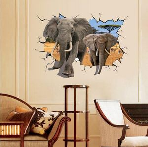 70*100 см африканская антилопа тяжелый слон 3D эффект может быть перемещен самолет стены наклейки бесплатная доставка HK16