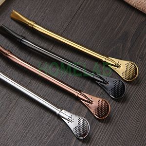 304 Stainless Steel Straw Spoon Creative Practical Tea Strainer Anti Scald Spoons With Long Handle Stir Hot Sell 3yy R