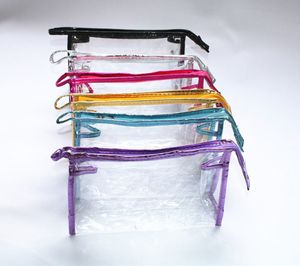 23147 cm impermeabile trasparente pvc borse trucco donne borse da toilette moda sacchetto cosmetico trasparente 6 colori spedizione gratuita da dhl