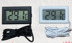 300 adet Dijital LCD Ekran Termometre Buzdolabı Buzdolabı Dondurucu Akvaryum BALIK TANKı Sıcaklık-50 ~ 110C GT Siyah beyaz Renk