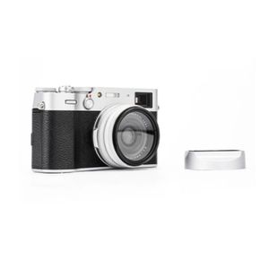 Kamera Lens Hood Gölge Fujifilm X100 V X100F ile 49mm Adaptör Yüzük Alüminyum Alaşımlı Kamera Aksesuarla Siyah Gümüş