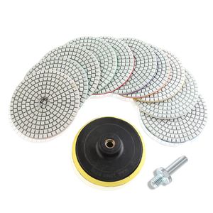 12pcs/set Diamond Flexible Discs P50-P3000 Soft Polishing Pad 100mm Water Grinding Pads for Marble Ceramic Tile Stone