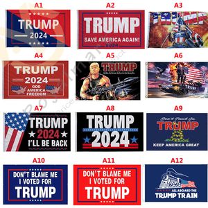 36 Stilleri 3 * 5 FT Trump 2024 Bayrakları Amerika'yı tekrar kaydetme Banner 90 * 150cm Bahçe Bayrağı