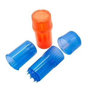 Smerigliatrice per bottiglie di plastica a cilindro cilindrico Strumenti per fumatori per frantoio Custodia per tabacco per spezie secche per erbe secche D42mm 4 strati Sistema di chiusura a rotazione sicuro