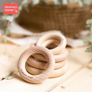 MAMIHOME 50PC настроить деревянное кольцо детское TEETHER BPA Бесплатные буковые игрушки для прорезывания зубов DIY кормящие браслеты подарки жевать грызунов 211106