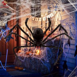 Скидка 50% для партии Хэллоуин украшения Черный паук Haunted House Prup крытый открытый гигант 3 размера 30 см 50см 75см Отти