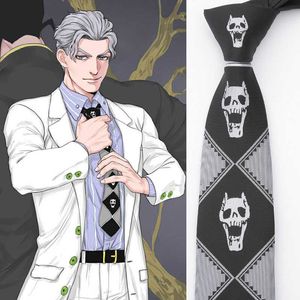 Jojo Bizarre Adventure Killer Königin Kira Yoshikage Skull Neck Tie Cosplay Kostüme Anime Kostüm