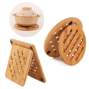 Bambu Trivet Kaymaz Isıya Dayanıklı Sıcak Pot Tutucu Mat Pedleri Kahve Çay Bardağı Tutucu Masa Sıcak tavalar için Dekoratif Yemekler Coaster