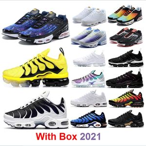 Tênis de corrida 2021 Plus 3 TN SE Stripes Sport Red Triple Black lridescent white star hyper blue sky Bred navy sunset txt tiger with box Men Women atacado