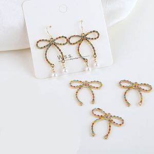 OMG! 10 adet / paket Küpe Bilezikler için Renkli Kristal Rhinstone Yay Charms DIY Takı Yapımı 30x37mm Yani Güzellik!