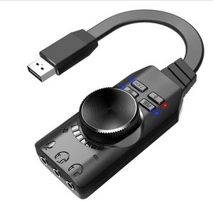 GS3 7.1 Channel Sound Card Converter Adapter USB Audio 3.5mm Headset Stereo for PC Notebook Desktop Compatible with Windows 7/8