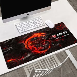 MSI Mouse Pad Grande XXL Gamer Anti-Slip Borracha De Borracha Mousepad Para Teclado Laptop Velocidade Velocidade Camundongos Mouse Madeira Play Tapetes