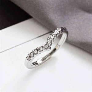 Новые элегантные геометрические V формы женские кольца регулируемые пальцем кольцо ювелирные изделия Друзья Подарочная вечеринка 2021 Trend аксессуары G1125
