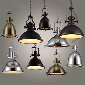 Endüstri Metalleri Parlaklık Kolye Işıkları Lamba Vintage Loft Amerikan Hanglamp Ülke Restoranı Ağır Endüstriyel Aydınlatma Fikstür Lambaları