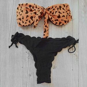 Kadın Mayo Bikini 2021 Kadınlar Seksi Leopar Mayo Kadın Kalite Mayo Çapraz Set Monokini 5.15