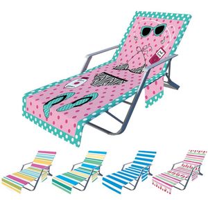 Sandalye Kapak Şerit Baskılı Plaj Havlusu Renkli Şezlong Salonu Havlu Şezlong Havuzu için Kapakları Güneşlenme Bahçe Su Emme Kurutucu Mat WMQ1138