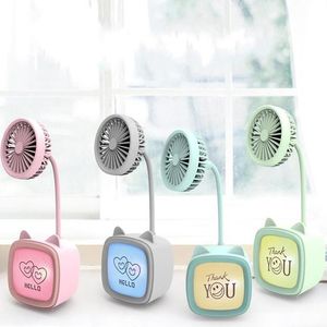 Ventilatori elettrici Giocattolo per bambini illuminazione colorata mini ventilatore stereo da tavolo ricarica USB portatile piccolo
