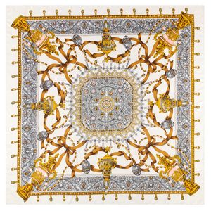 130cm novo lenço de seda jóias bowknot impresso sarja imitação grande senhoras xale lenço