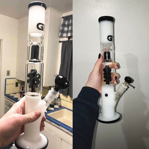 13-дюймовый белый G и B прямой кальян Heady Sprial Dab Буровые установки Bubbler Ice Sagle Water Bong 18,8 мм чаша