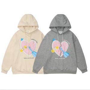 Tasarım hoodies erkekler için rahat markalar kazak tops eşofmanlar aşk baskı gevşek rahat kapalı omuz hoodie severler y1208