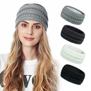 Örme Tığ Kafa Kadın Beanie Kış Yün Bantlar Fırçalanmış Isıtıcı Kafa Wrap Hairband Turban Korumak Kulak Koruma Kapağı