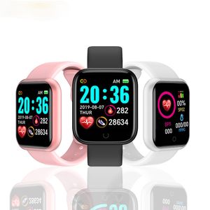 Y68 D20 Erkek Kadınlar Akıllı İzle Kan Basıncı Kalp Hızı Monitör Uyku İzleyici Android IOS Sports Wristand için İzler Ekstra kayışlarla