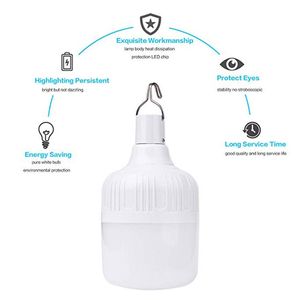 Outdoor Bulb USB Rechargeable LED Emergency Lights Portable Tent Lamp Battery Lantern BBQ Camping light for Patio/Porch/Garden