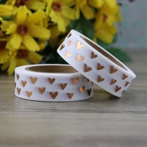 1.5cm*10m Loving gilding Bullet Journal Washi Tape Adhesive Tape DIY Scrapbooking Sticker Label Japanese Stationery