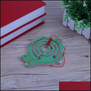 Головоломки игры игрушки подарки подарки деревянная головоломка детей магнитная палочка мраморная лабиринт -черепаховый лабиринт игрушки дети интеллектуальная доска для зажима