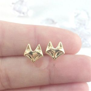 10PAIR GOLD SILVER DAINTY Tiny Fox Stallings Cute Cat Head Fate Oreger Bowelry per donne