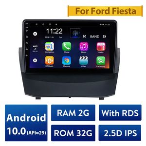 Carro DVD Radio GPS Navigation System Multimedia Player para Ford Fiesta 2009-2011 Suporte Dab + 9 polegadas 2Din Android 10.0 IPS