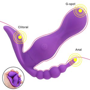 Masaj Öğeleri G Spot Vajina Masaj Titreşimli Külot Anal Klitoris Stimülatörü 10 Hızlar Kablosuz Uzaktan Kumanda Giyilebilir Yapay Penis Vibratör Seksi