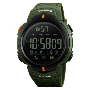 Skmei большие мужские часы Bluetooth цифровые часы светящиеся водонепроницаемый шагомер приложение напоминает мужские спортивные часы калорийно Relogio 1301 x0524