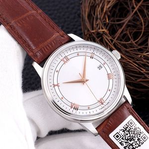 Neueste Marke De Vi 40mm Uhr mit goldweißem Zifferblatt Business-Uhren Automatikwerk 8 Farben G165